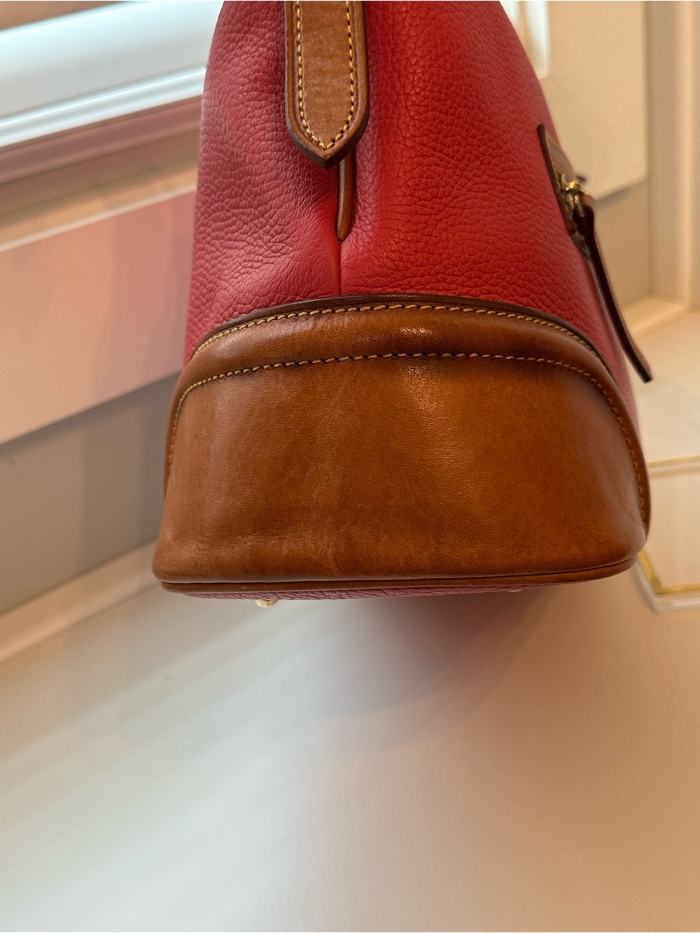💐 Dooney & Bourke Pink Pebble Grain Leather Hobo Bag - Picture 6 of 16